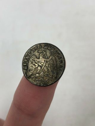 Rare Mexico Silver 10 Centavos 1872 Pi O 16k Mintage