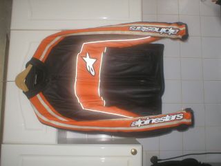 Alpinestars Leather Jacket Rare Colour Orange Ktm Cafe Racer Etc Size 54