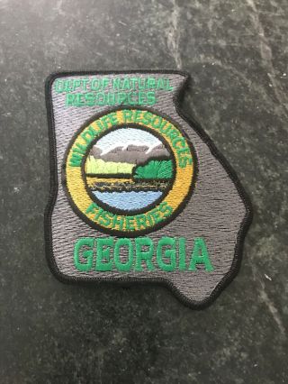 Georgia Wildlife Resources Fisheries Logo Uniform Patch Vtg 4” Rare Retro 80s