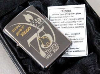 Zippo 75th Anniversary Edition Employee Only Lighter And C.  O.  A (rare)