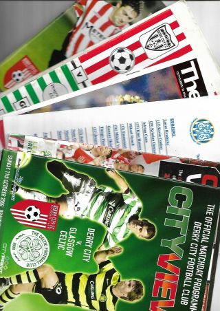 7 Rare Derry City Big Match Programmes