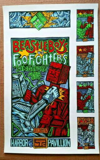 1996 Rare Foo Fighters / Beastie Boys Proof Sheet Poster Singapore - 21/150