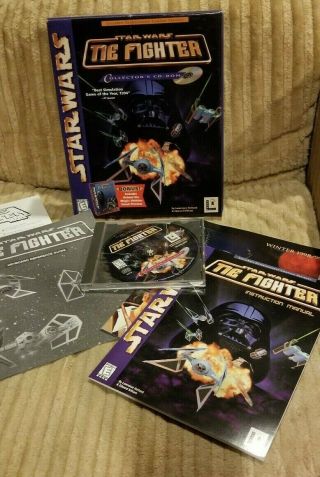 , Rare Star Wars: Tie Fighter Collector ' s PC Big Box Video Game - LucasArts 3
