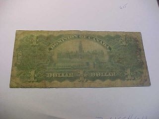 1897 DOMINION OF CANADA $1 NOTE COURTNEY,  RARE ONES INWARD CIRC LARGE NOTE 6