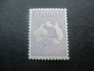 Kangaroo Stamps: 9d Violet 3rd Watermark - Rare (d146)