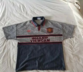 Rare Vintage 1995 - 96 Manchester United Away Shirt - Large