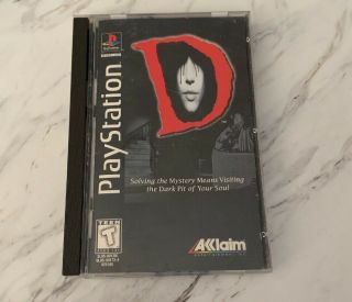 D (sony Playstation 1) Ps1 Horror Game 1996 Rare Complete Longbox
