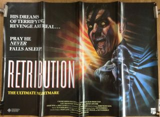 Retribution Australian Cbs - Fox Video Poster Quad One Sheet Vhs Horror Movie Rare