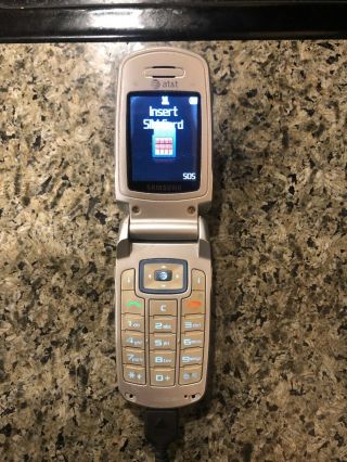 Rare Samsung Sgh A127 - Blue Silver (at&t) Flip Cellular Phone Small