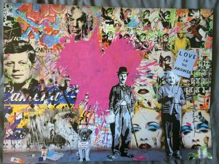 Graffiti Artist Mr Brainwash Love Is The Answer Rare Large Poster Print