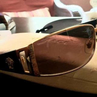 Rare Gianni Versace Medusa Head Black & Gold Sunglasses Glasses Mod 2021
