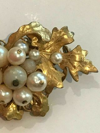 Vintage Signed MIRIAM HASKELL Classic Baroque Pearl Brooch Pin RARE 2
