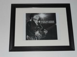 Framed Stevie Ray Vaughan 1990 On Stage Poster Srv Guitar God 14 " X16.  5 " Rare