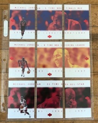 Michael Jordan Rare Japanese 9 - Card Complete Set 3 - Panel 2 - Sided Pack Fresh