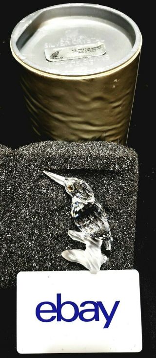 Swarovski Silver Crystal Hummingbird Figurine In Box/case Retired Rare