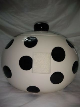 Coton Colors White Black Dots Mini Cookie Jar Happy Everything Rare