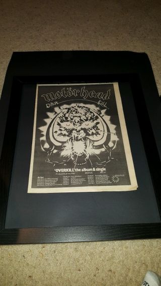 Motorhead Overkill Rare Uk Tour Promo Poster Ad Framed