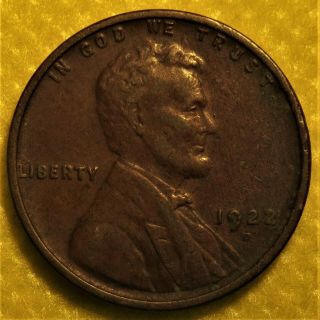 1922 - D Lincoln Wheat Cent.  Rare Semi - Key Date