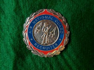 Ultra Rare Usaf - Air National Guard - Recruiting - Recruiters Badge
