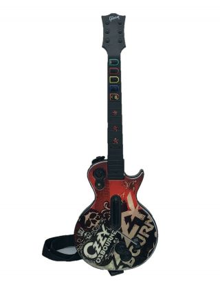 Rare Guitar Hero Les Paul Wireless Controller For Xbox 360 Ozzy Osbourne