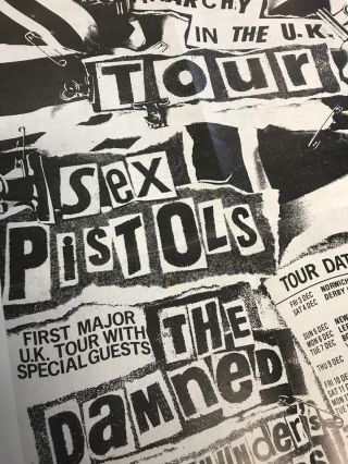 RARE FOLDED SEX PISTOLS ANARCHY IN THE UK TOUR DOUBLE SIDED POSTER 4