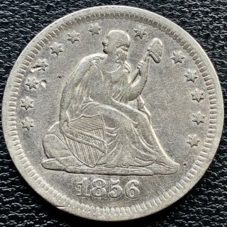 1856 Seated Liberty Quarter 25c Rare Date Better Grade Xf - Au 18897