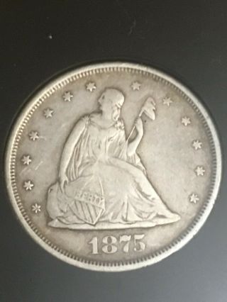Rare 1875 - S Seated Liberty Twenty Cent Piece Silver 20c