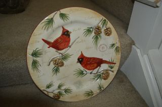 Rare Maxcera " Warm Wishes " Cardinal Dinner Plate Multiple Available