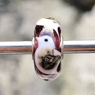 Trollbeads Rare Purple Bird Unique Ooak Murano Glass Bead 2