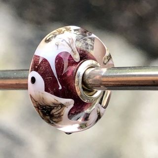 Trollbeads Rare Purple Bird Unique Ooak Murano Glass Bead 5