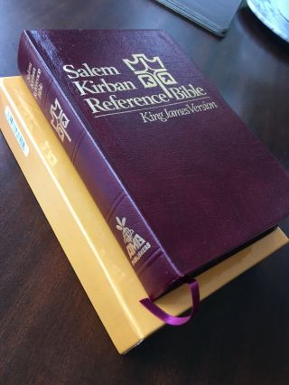 Rare Salem Kirban Reference Bible Kjv Burgundy Bonded Leather