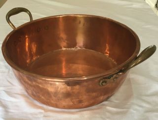 Rare Large Antique Copper And Brass Kitchen Pan