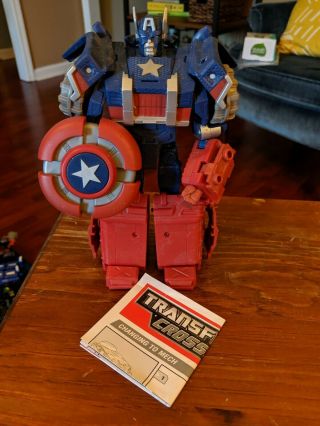 Transformers Captain America Crossovers Rare Oop Complete Instructions Marvel