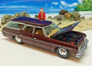 1973 Chevy Chevrolet Caprice Station Wagon W/hitch Red Car Diorama Rare 1/64