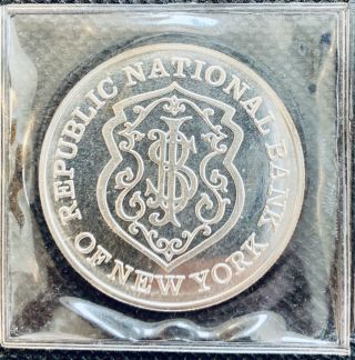 Republic National Bank York Johnson Matthey 1 oz.  999 Fine Silver Ultra Rare 3