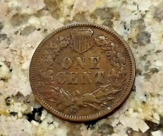 RARE 1873 U.  S.  INDIAN HEAD PENNY CLEAR BROWN GOOD DETAILS NO/RES 2