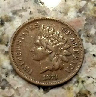 RARE 1873 U.  S.  INDIAN HEAD PENNY CLEAR BROWN GOOD DETAILS NO/RES 3