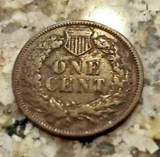 RARE 1873 U.  S.  INDIAN HEAD PENNY CLEAR BROWN GOOD DETAILS NO/RES 4