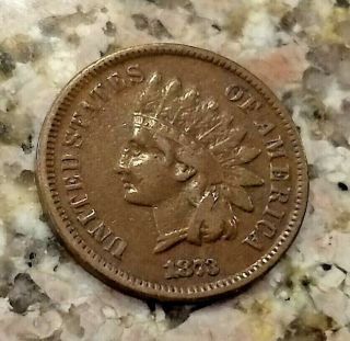 RARE 1873 U.  S.  INDIAN HEAD PENNY CLEAR BROWN GOOD DETAILS NO/RES 7