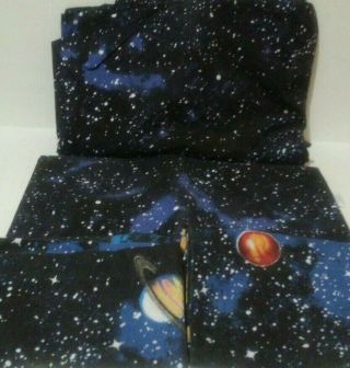 Rare Vintage? Full Size 4 Piece Sheet/pillow Case Set,  Space Galaxy Universe