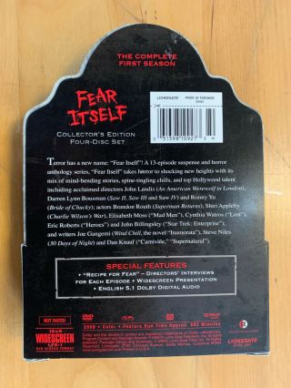 FEAR ITSELF First Season 1 rare 4 disc US DVD BOX SET cable horror TV movie show 3