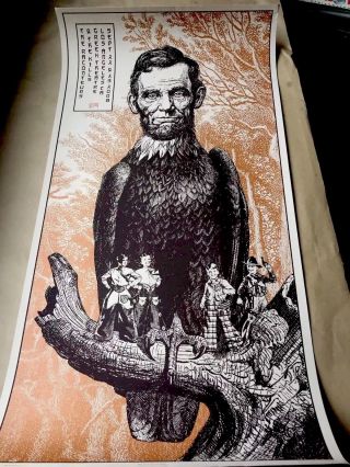 Rare Jack White / The Raconteurs Silkscreened Numbered Gig Poster By Rob Jones