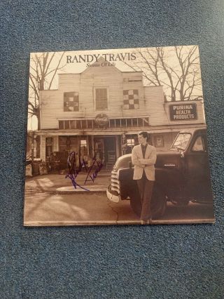Randy Travis Autographed Vinyl Cover Album Storms Of Life Rare V143