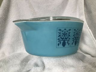 PYREX SAXONY TREE OF LIFE COVERED CASSEROLE 475 - B 2 1/2 QT With Lid Rare Promo 3