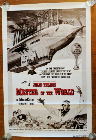 Master Of The World - Vincent Price 27x41 Foreign One Sheet Rare