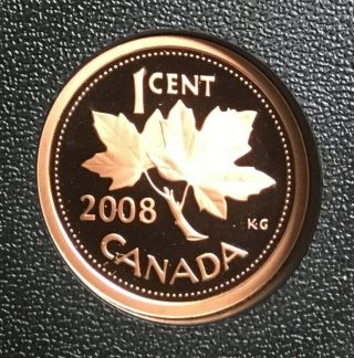 Rare 2008 Canada 1 Cent Proof Non - Magnetic Penny Coin 2