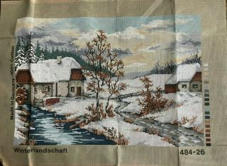 Rare Vintage Needlepoint Tapestry Kit Gobelin Winterlandschaft 484 - 26
