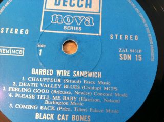 Black Cat Bones: Barbed Wire Sandwich - Ultra Rare Uk 1st Press On Decca Nova