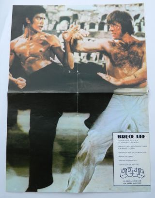Vintage & Rare Poster Bruce Lee Vs Chuck Norris Printed In Mexico Circa 1970 
