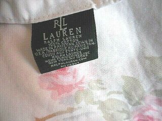 ❤️ RARE RALPH LAUREN FAYE Pink roses floral QUEEN flat sheet Cottage chic ❤️ 3